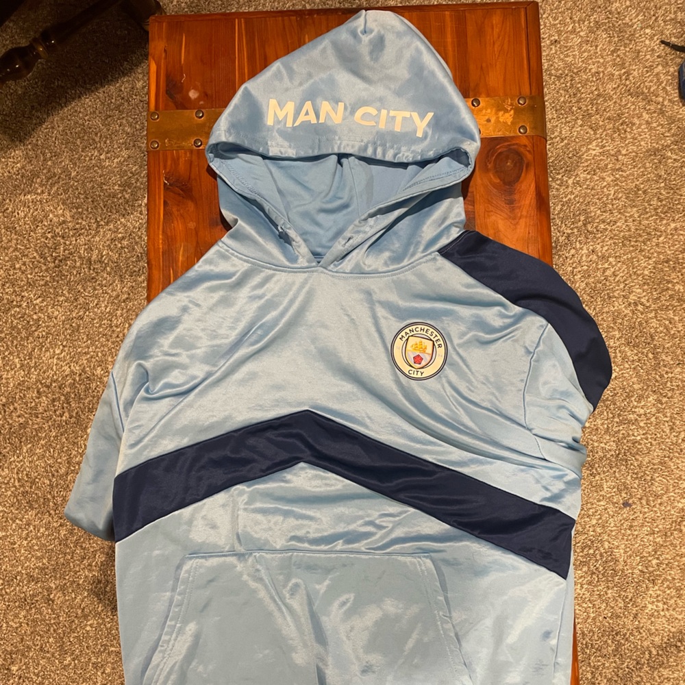 Blue Joggers with Navy Accents and Elastic Waistband